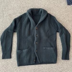 Abercrombie Chunky Wool Blend Navy Shawl - Small